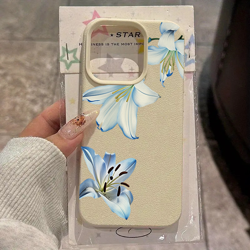 Phone Cases Vintage - Vintage Zambak Çiçeği Baskılı Telefon Kılıfı
