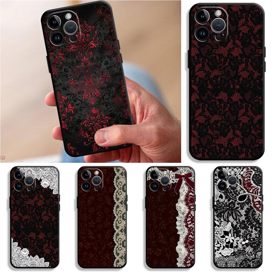Phone Cases Xr - Siyah ve Kırmızı Seksi Dantel Telefon