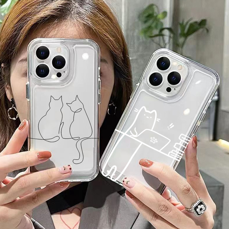 Phone Cases Xiaomi - Sevimli Çizgili Kedi Tasarımlı Darbeye Dayanıklı