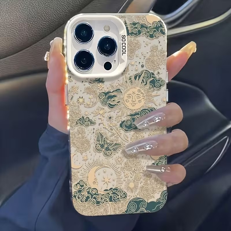 Phone Cases Vintage - Vintage Tarot Güneş Ay Kelebek Bulut