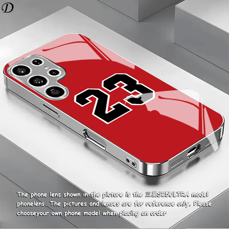 Phone Cases Jersey - Kırmızı No. 23 desenli elektrokaplama gümüş