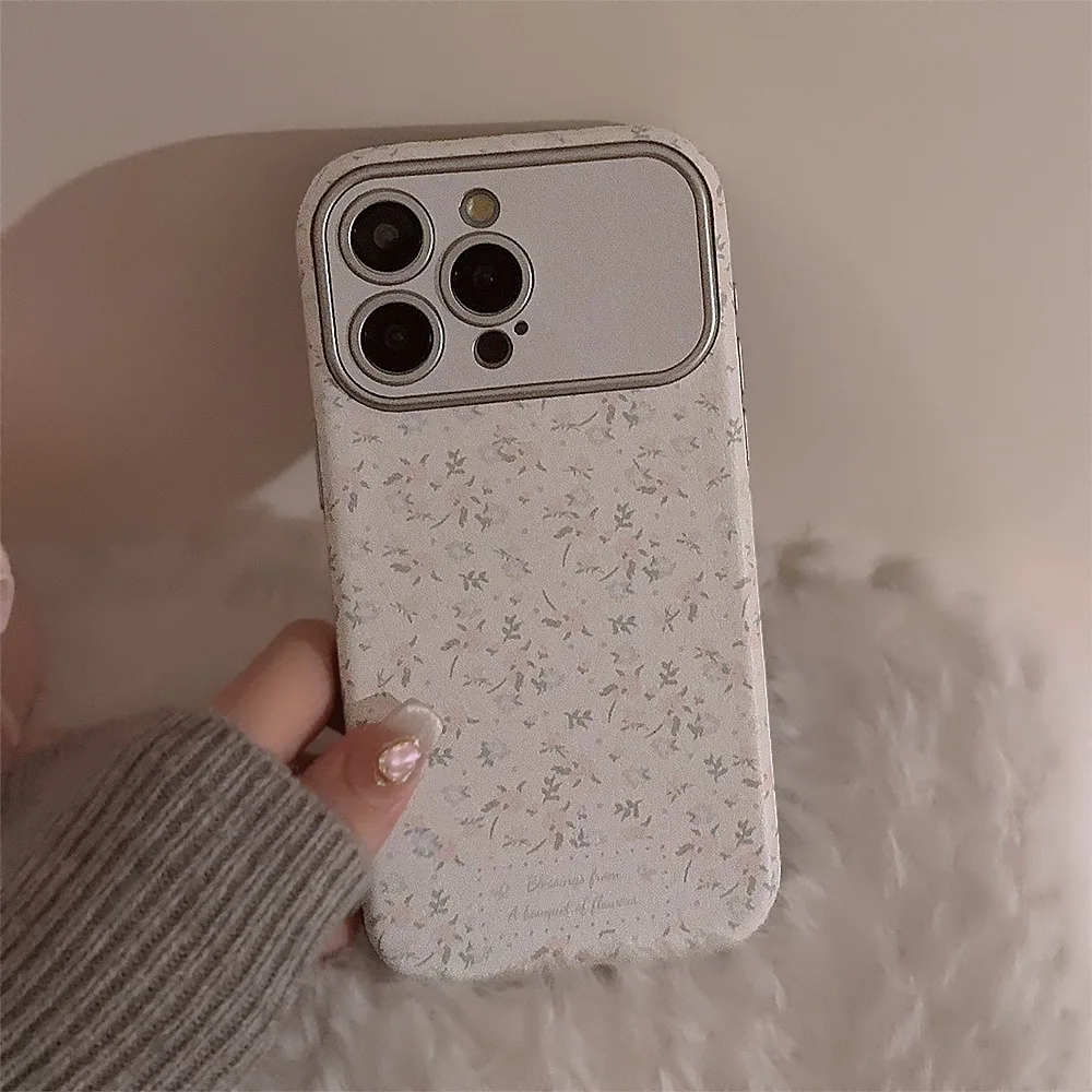 Phone Cases Vintage - Kore Vintage Çiçekler Deri Doku Telefon