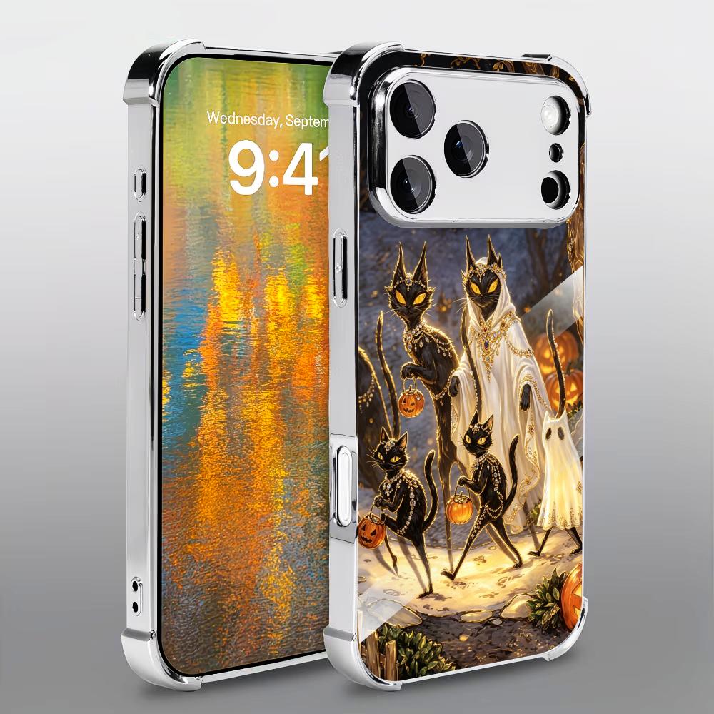 Phone Cases Rhode - Cadılar Bayramı Siyah Kedi cam telefon