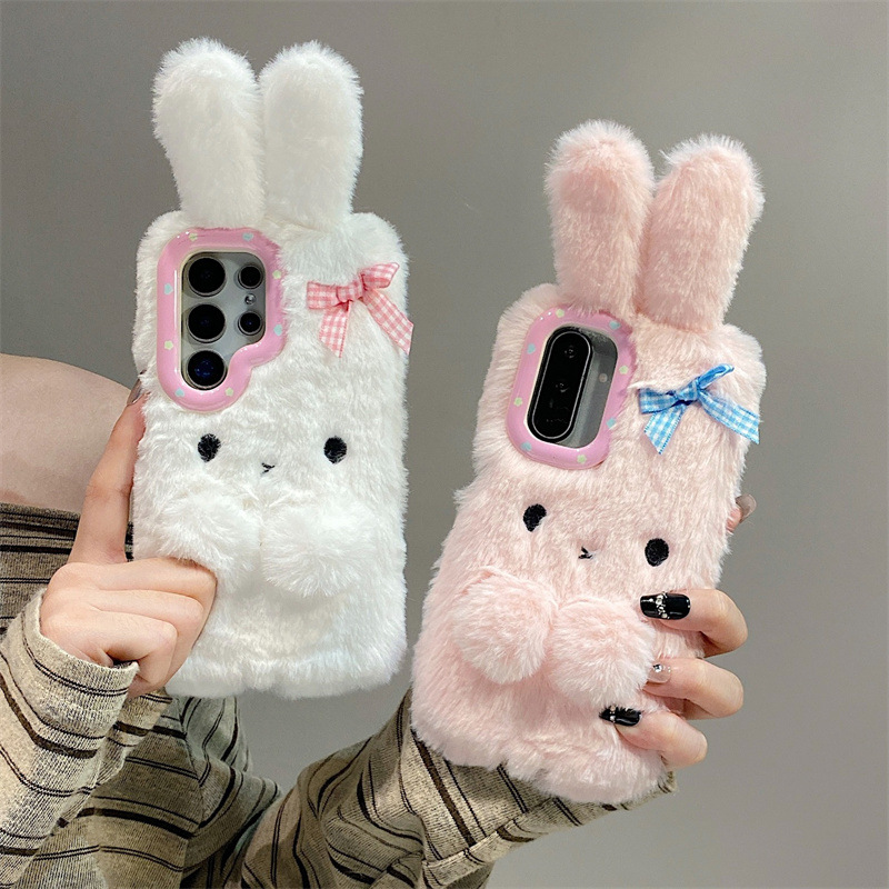 Phone Cases Samsung Galaxy - Koren 3D Çizgi Film Fiyonklu Tavşan