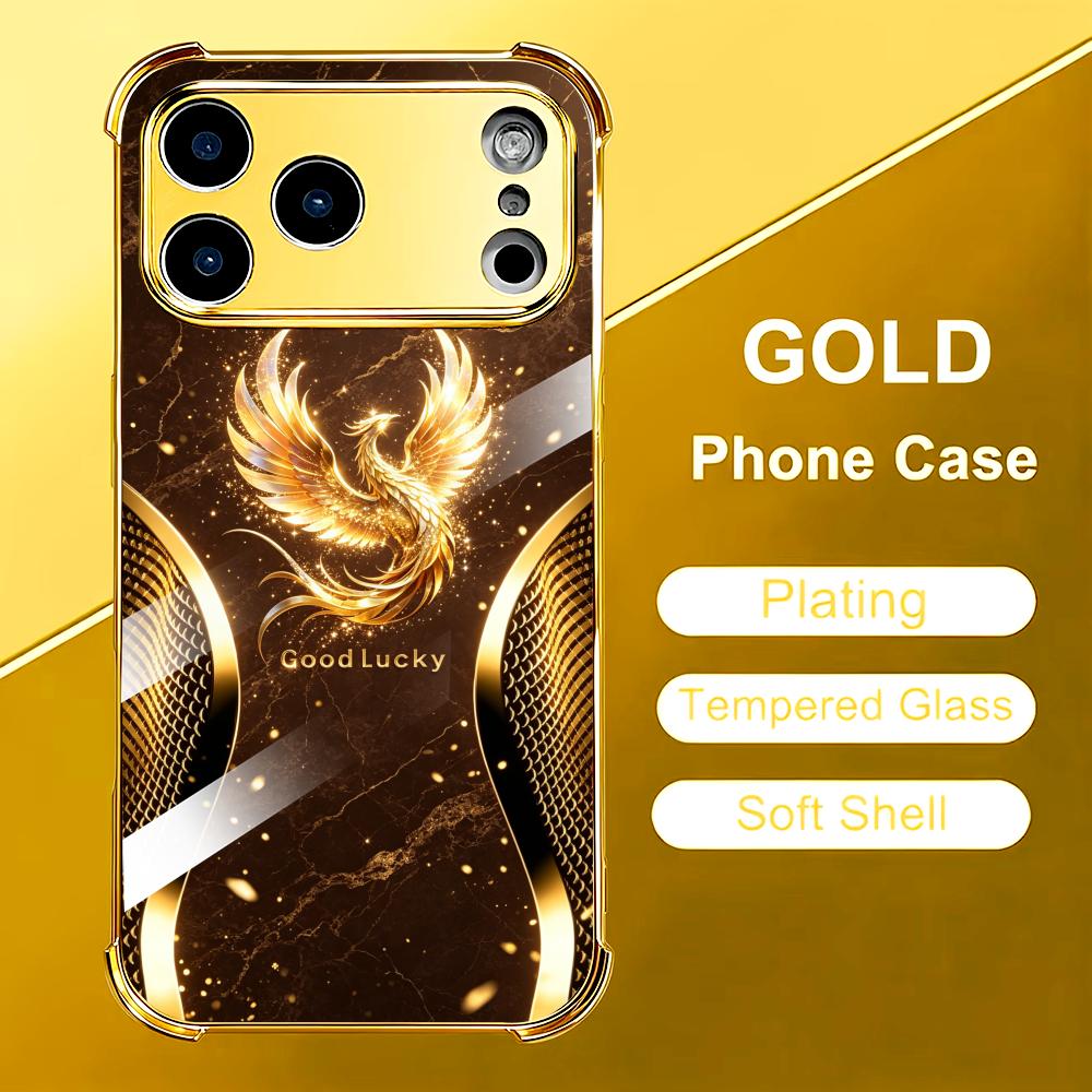 Phone Cases Rhode - Şık Altın Anka Kuşu cam telefon