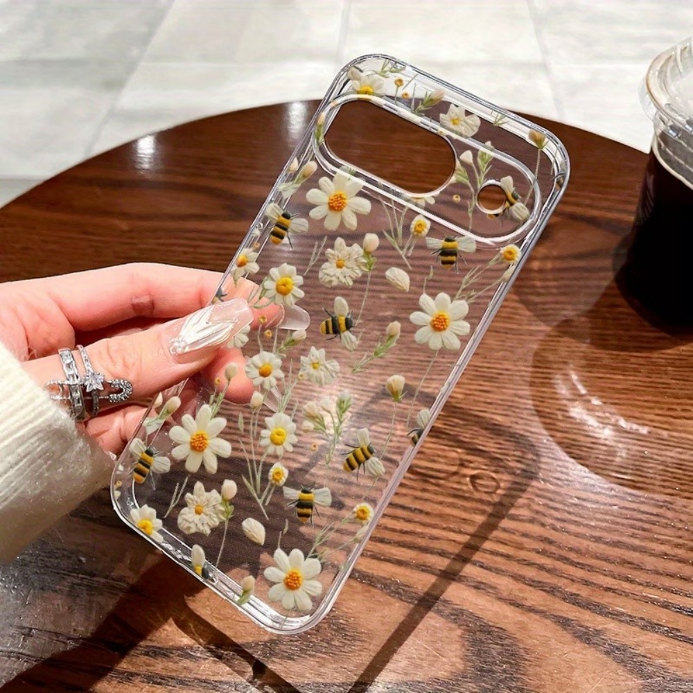 Phone Cases Google Pixel 9 - Sevimli Bal Arısı Çiçek Desenli Yumuşak