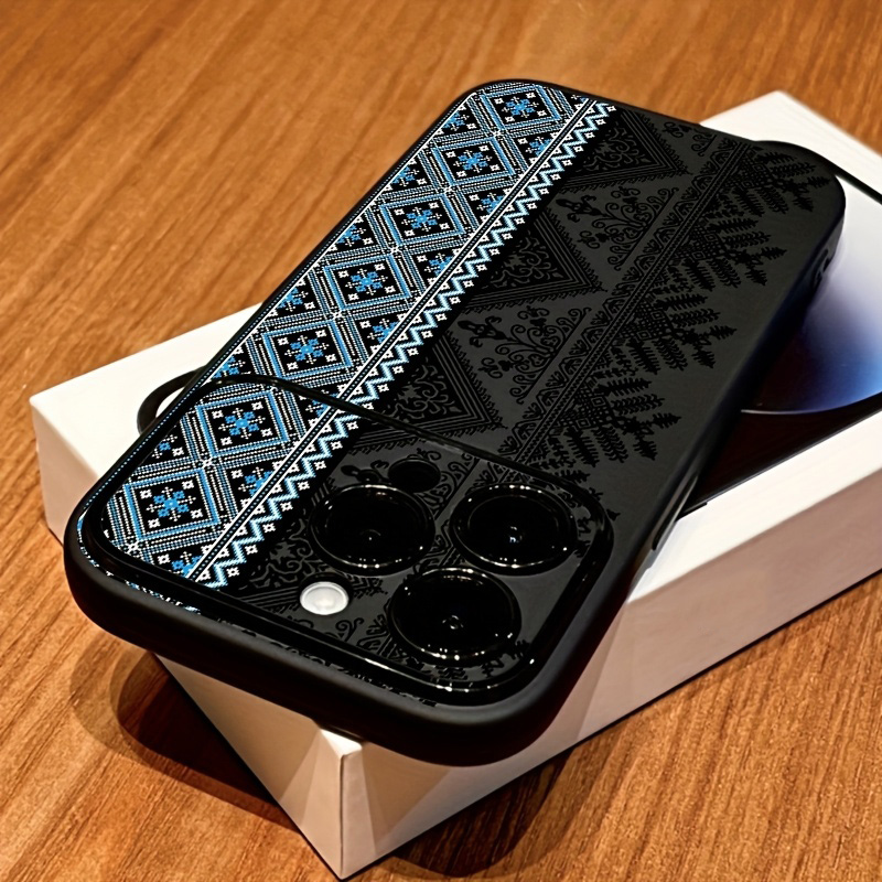Phone Cases Vintage - Vintage Totem Desenli Darbeye Dayanıklı Siyah