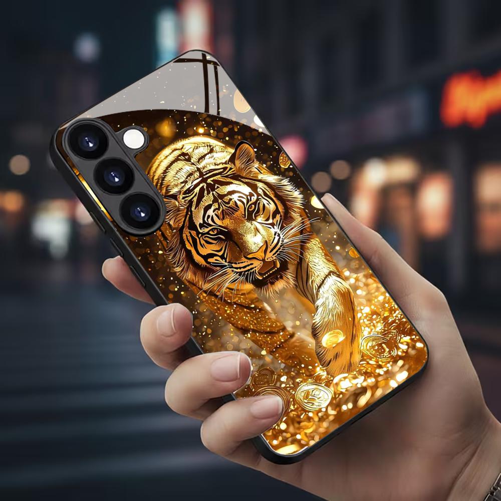 Phone Cases Galaxy S26 Ultra - Kaplan desenli cam telefon kılıfı Samsung