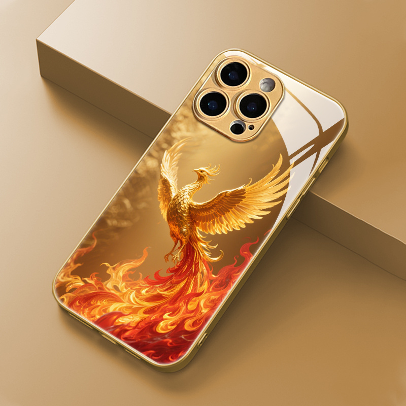 Phone Cases Vintage - Altın Anka Kuşu ve Alev Tasarımlı