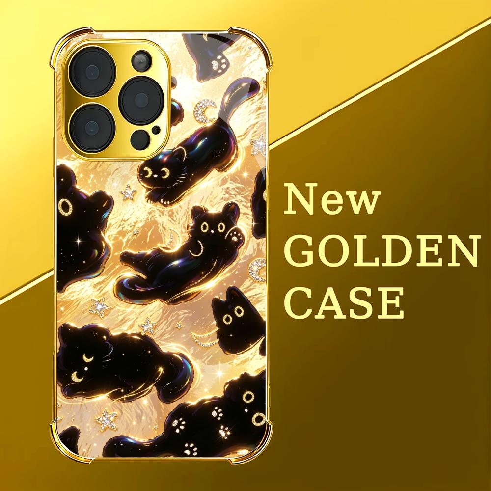 Premium Altın Siyah Kedi cam t - Phone Cases Rhode incelemesi ve fiyatı