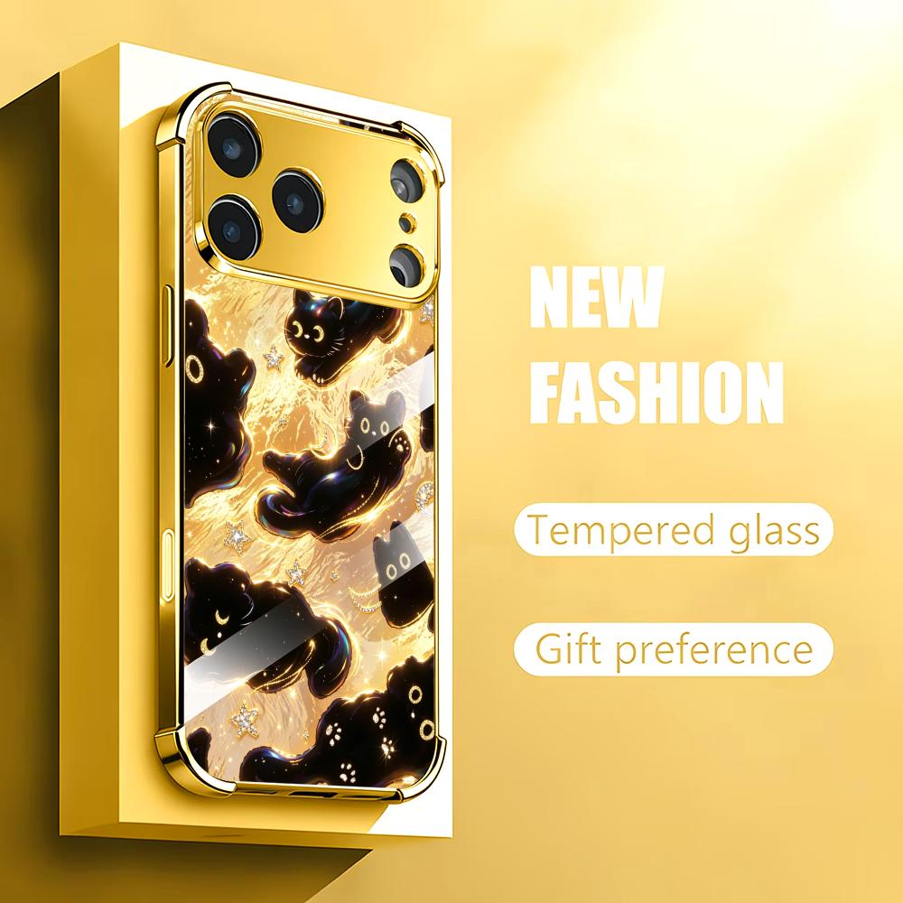 Premium Altın Siyah Kedi cam t - Phone Cases Rhode incelemesi ve fiyatı