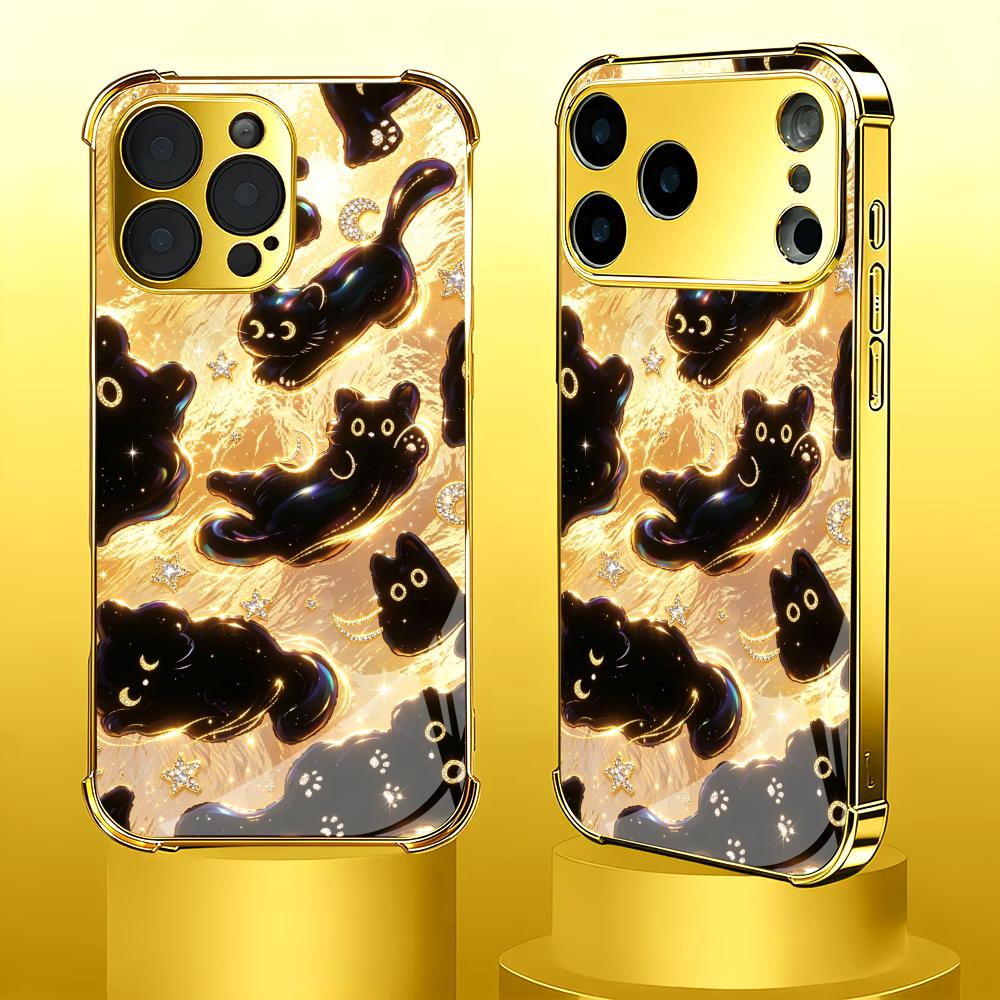 Premium Altın Siyah Kedi cam t - Phone Cases Rhode incelemesi ve fiyatı