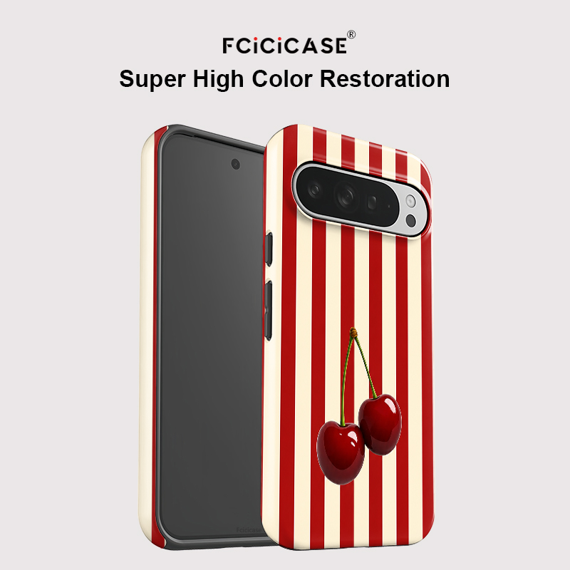 Fcicicase Kiraz Şerit Desenli  - Phone Cases Google Pixel 9 incelemesi ve fiyatı