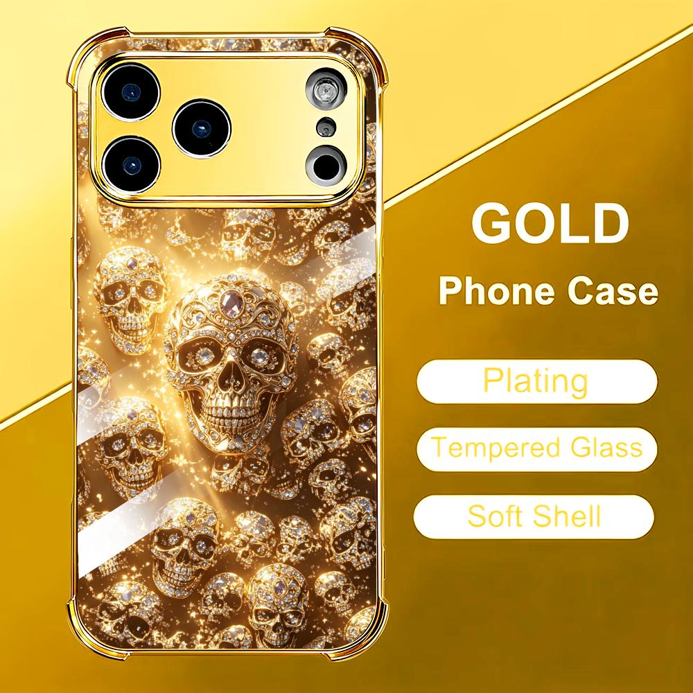 Lüks Altın Kafatası cam telefo - Phone Cases Rhode incelemesi ve fiyatı
