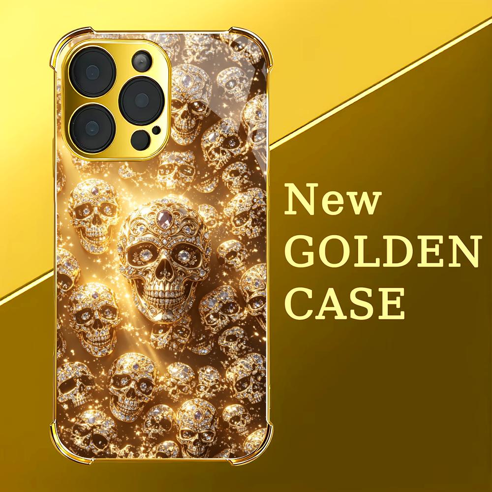 Lüks Altın Kafatası cam telefo - Phone Cases Rhode incelemesi ve fiyatı