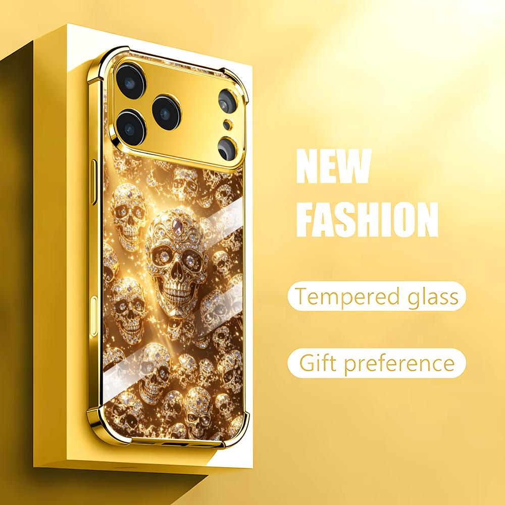 Lüks Altın Kafatası cam telefo - Phone Cases Rhode incelemesi ve fiyatı