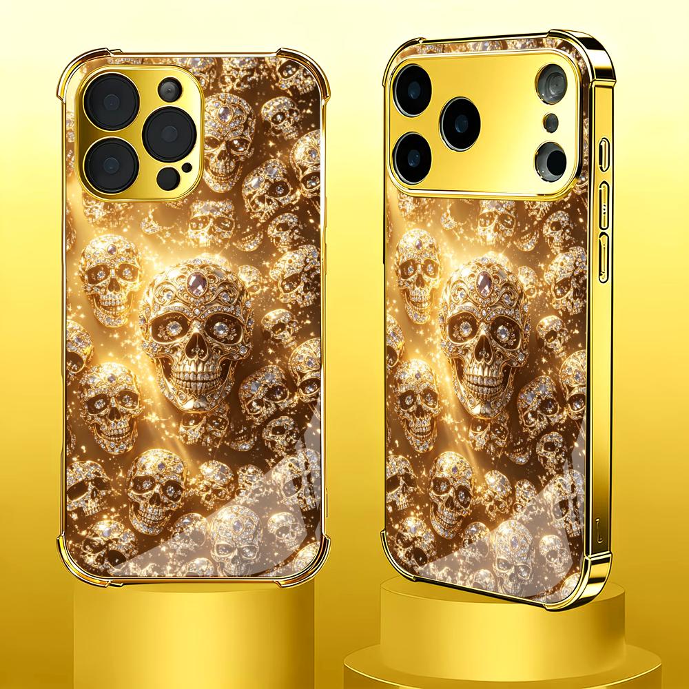 Lüks Altın Kafatası cam telefo - Phone Cases Rhode incelemesi ve fiyatı